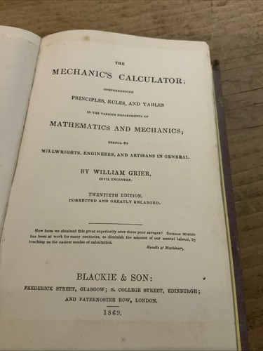 Mechanic calculator 1869 - calculator,,
