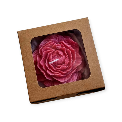 Peony candle gift - in, box