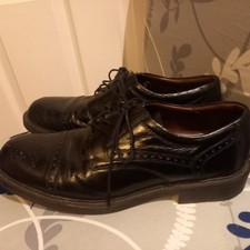 stunning Barratts Classic Black Leather  hornby brouges Oxford Shoes Size UK 10