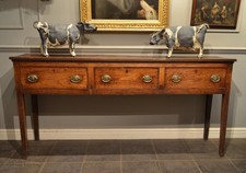 Beautiful Georgian Oak and Elm Three drawer Dresser Base. C1800