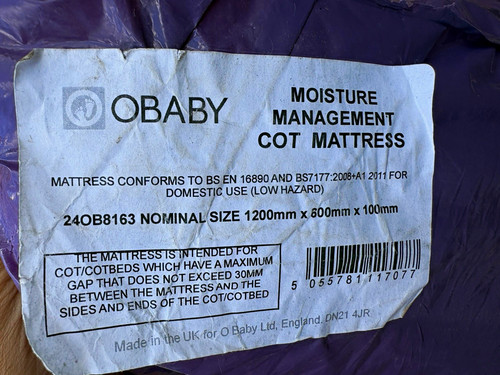 Obaby moisture management cot - obaby,