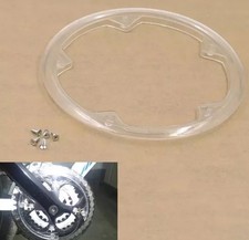 5 Holes 21cm Plastic Bike Crank Wheel Chain Bash Guard Clear Bicycle +5 Screws