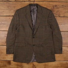 Vintage Ralph Lauren Blazer Jacket L 90s Houndstooth Tweed 42L Lambs Wool