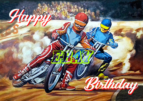 Speedway fan birthday card - birthday,