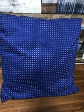 Blue/White 16in Square Scatter Cushion Large White Dots One Side Small The Other