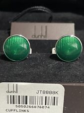 Dunhill Emerald Green Roadster Headlamp Sterling Silver Cufflinks Rare