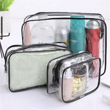 3 Piece Clear Travel Bag Set