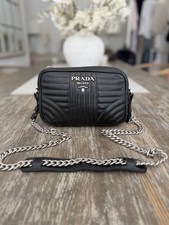 PRADA Diagramme Black Calfskin