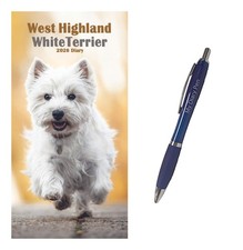 West Highland White Terriers Slim Diary 2026  + EXCLUSIVE LIMITED EDITION PEN