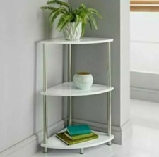 Fabulous Norsk White high gloss 3 Tier Corner Unit Perfect for your living room.
