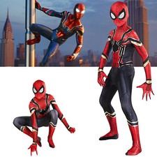 Kids Boys Avengers Iron Spiderman Superhero Cosplay Costume Fancy Dress Jumpsuit