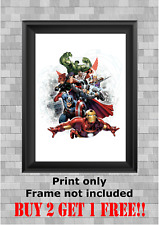 Marvel Avengers Superhero Group 1 Children's Bedroom Wall Poster Print  A5 A4 A3