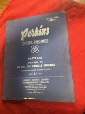 Perkins Diesel Engines Parts List For P6 Mk. 3N Vehicle Engines, October 1959.