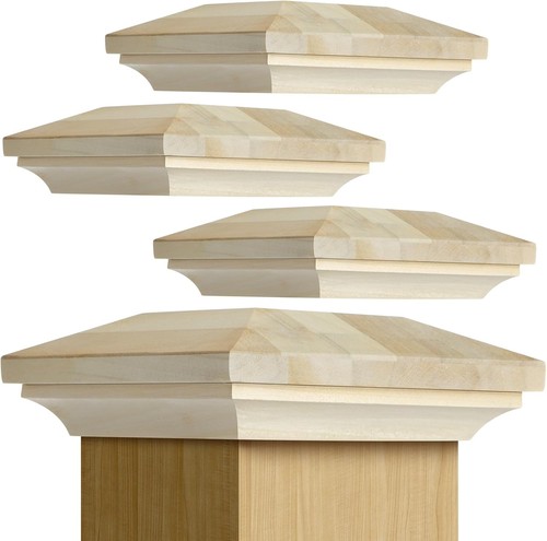 Wood newel post cap 4x4in - post,