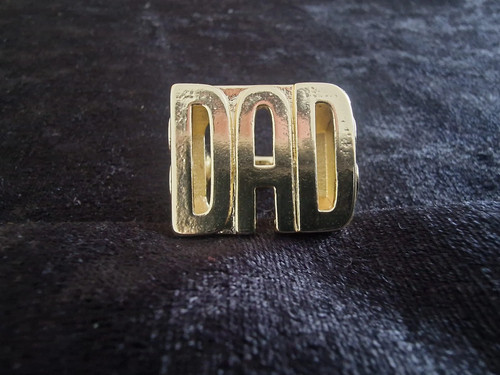 Gold plated dad ring - dad, |