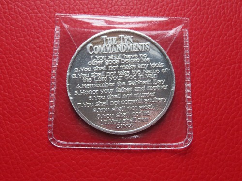 Ten commandments coin - commandments, bible