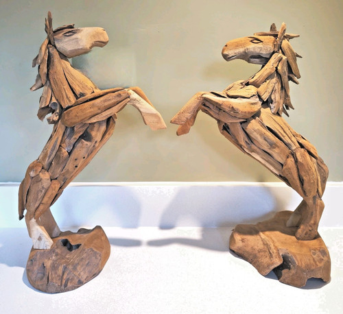 Pair handmade reclaimed teak - pair,