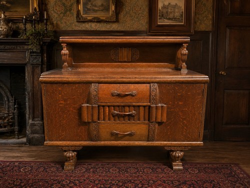 Antique art deco oak sideboard - antique,