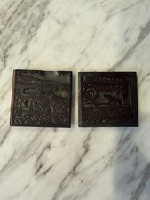 Pair Antique Letterpress Metal
