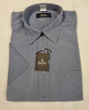 Melka Mens Blue S/S Shirt Size 40 Medium New