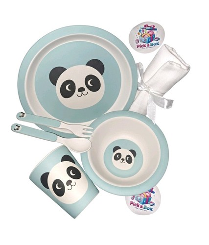Panda themed bamboo 6 pcs - bamboo,