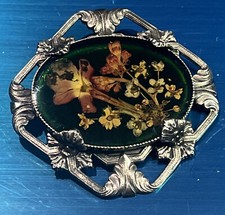 Vintage Brooch Pendant Dried