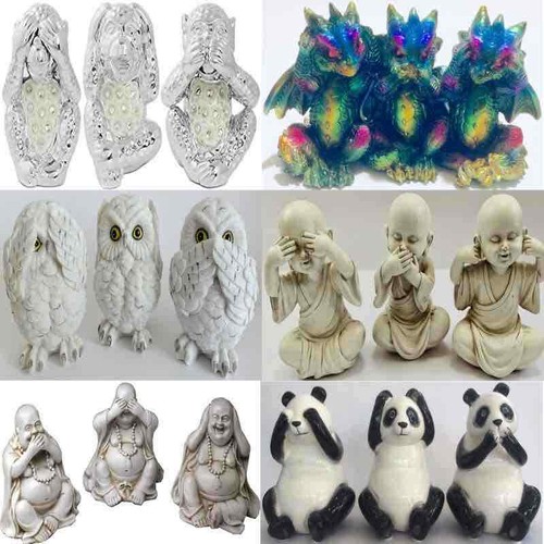 Silver wise monkey monk - silver,