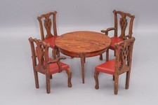 Vintage Dolls House Tynietoy Round Table & Four Chairs