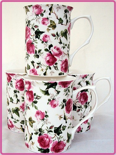 Ivy rose pink mugs set - pink,