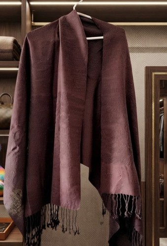 Brown cream scarf cashmere - brown,