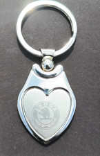 Vintage Skoda Car Keyring Keychain Chrome