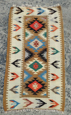 Vintage Traditional Turkish Delight colors Wool Kilim Rug Carpet 104x58 cm