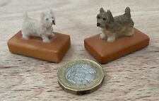 Vintage Tiny Arista of Scotland  Terrier Ornament Miniature x 2