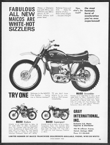 1965 maico scarmbler - maico, enduro