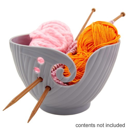 Yarn bowl grey knitting - yarn,