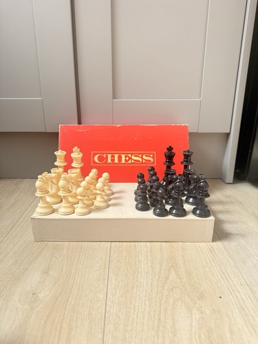 Plastic chess pieces set black - pieces,