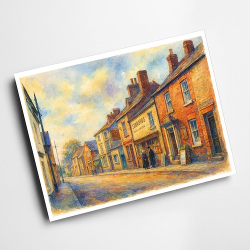 Print high street long - a6, street,
