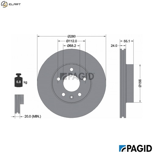 Brake disc 53958nhc for - brake,