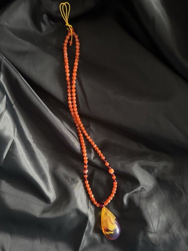 Necklace amber with - amber,