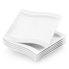 MALACASA Flora 6 x 8.2" Dessert Plates Ivory White Porcelain Serving Side Plates