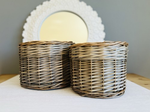Rattan wicker plant pot - wicker,