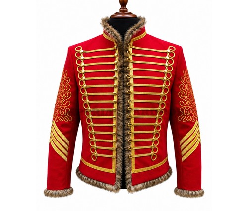 Men red napoleonic hussar - red,