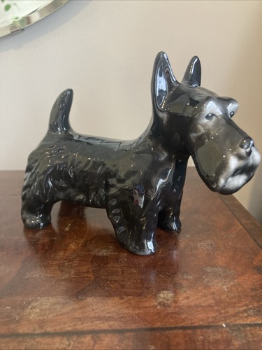 Black scottie dog ceramic - black,