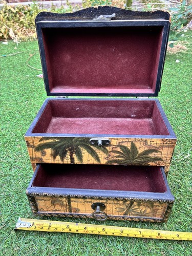 Vintage wooden jewellery box - vintage,