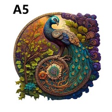Peacock Round Wooden Jigsaw