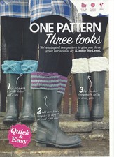 Knitting pattern 3 pairs of ladies welly toppers in chunky