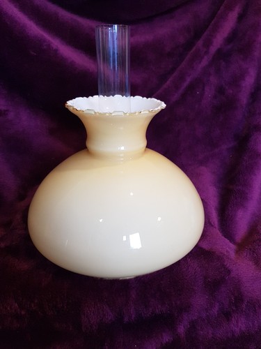 Vintage glass oil lampshade - vintage, +