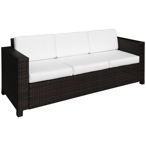 Seater rattan sofa brown - 3,