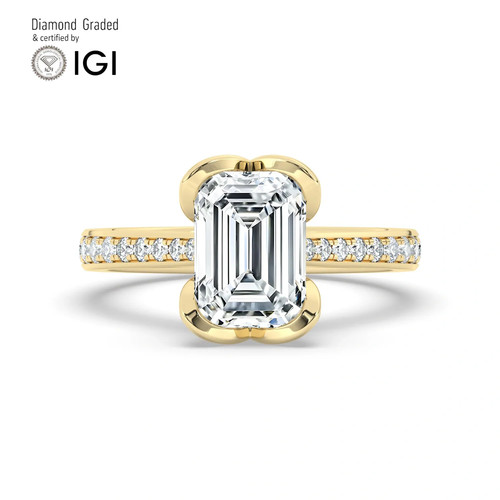 Emerald diamond engagement - emerald,