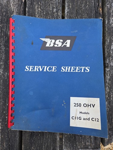 Bsa service sheets - bsa, 250